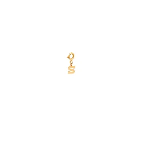 14k Letter Charm Pendant on Spring Ring