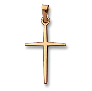 14k Yellow Gold Plain Cross Charm Pendant