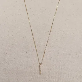 18k Gold Filled CZ Spear Necklace