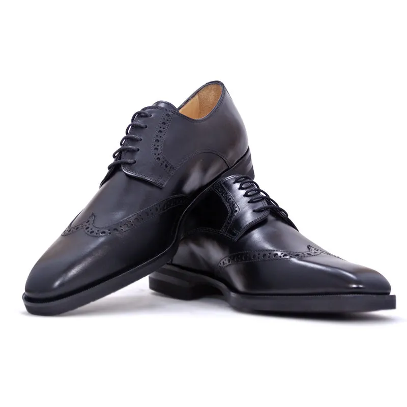 25-531-BLK Stefano Calfskin Wingtip Derby, Black