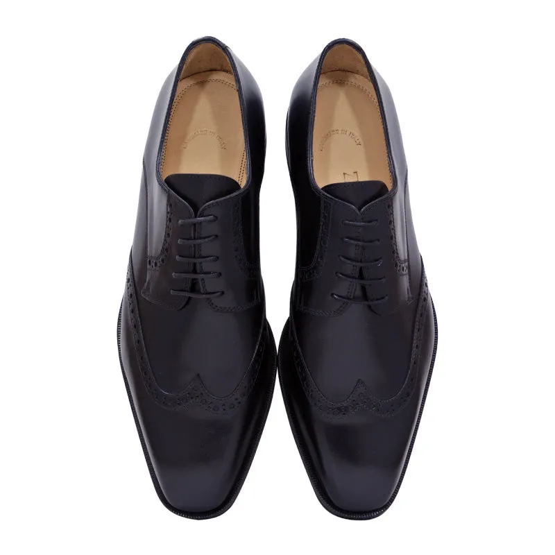 25-531-BLK Stefano Calfskin Wingtip Derby, Black