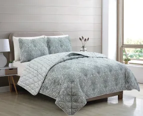 Adrianne Grey Reversible Quilt Set