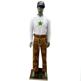 Anime jojo's Bizzare Jotaro Kujo Cosplay Costume Top Pant Belt Hat