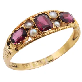 Antique | Evie Garnet & Pearl Ring