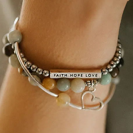 Aunt | Stone Beaded Charm Bracelet | Howlite