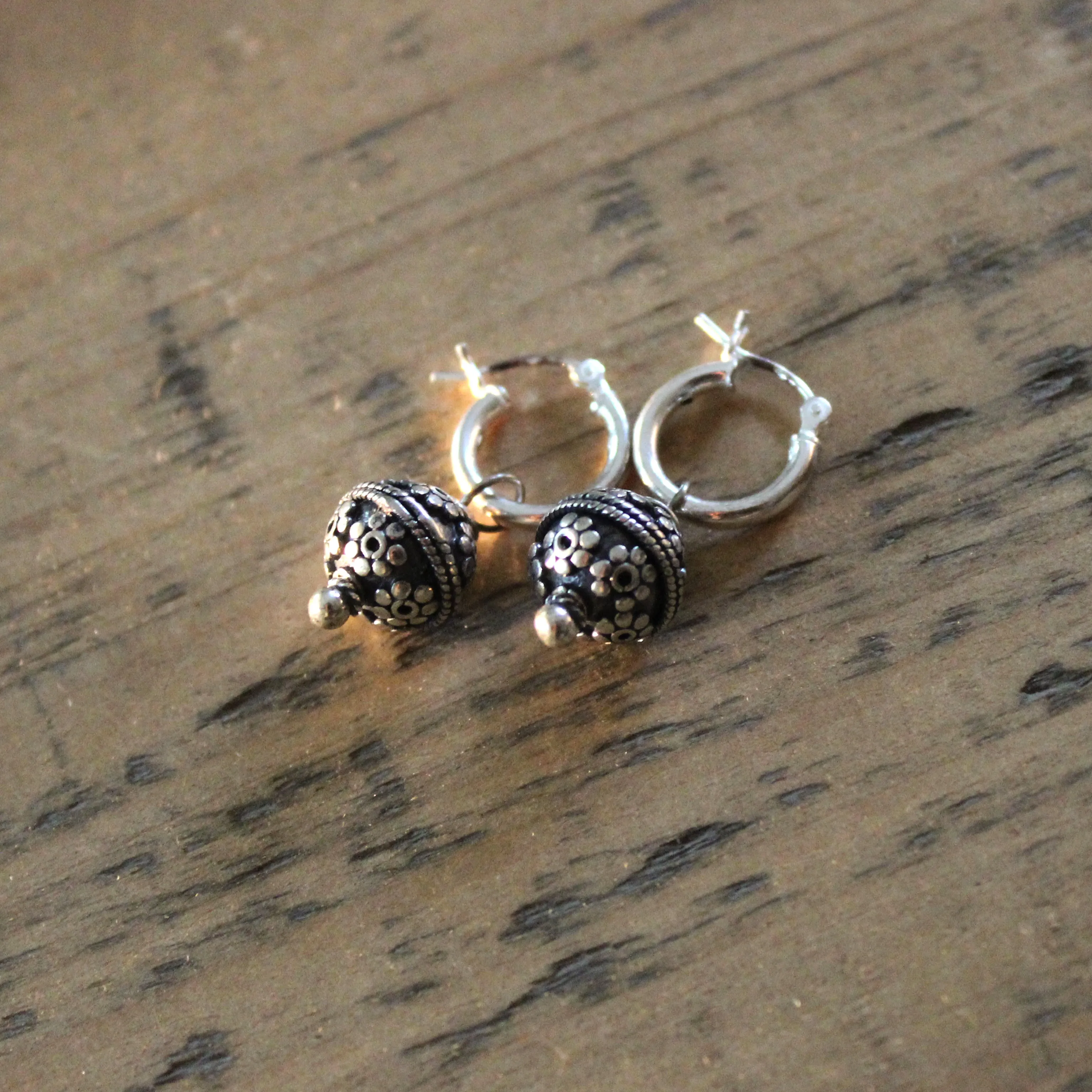 Bali Silver Hoop Earrings