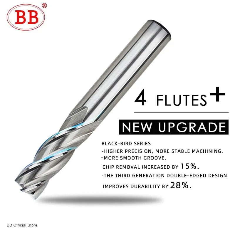 BB End Mills High Precision HSS Metal Cutter Co8 Cobalt D1-32mm 2 3 4 Flutes Teeth Aluminum Milling Tool Key Seater Router Bit