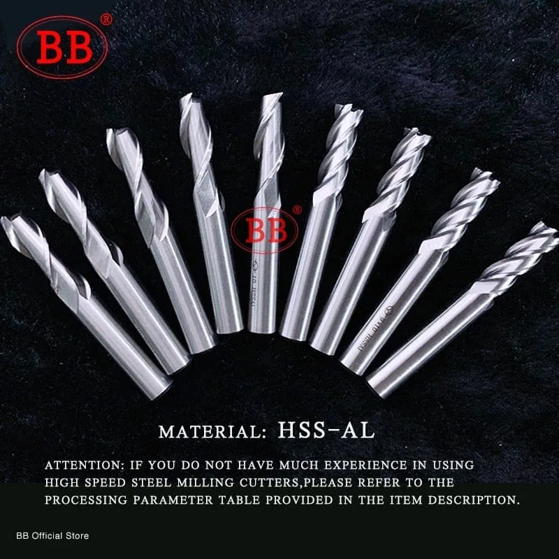 BB End Mills High Precision HSS Metal Cutter Co8 Cobalt D1-32mm 2 3 4 Flutes Teeth Aluminum Milling Tool Key Seater Router Bit