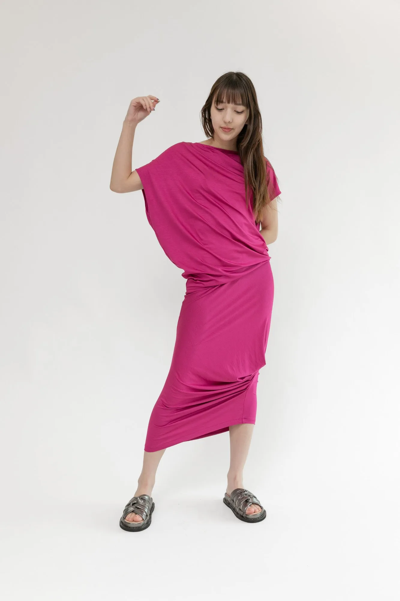 Caterpillar Long Skirt   Tube Dress | Orchid