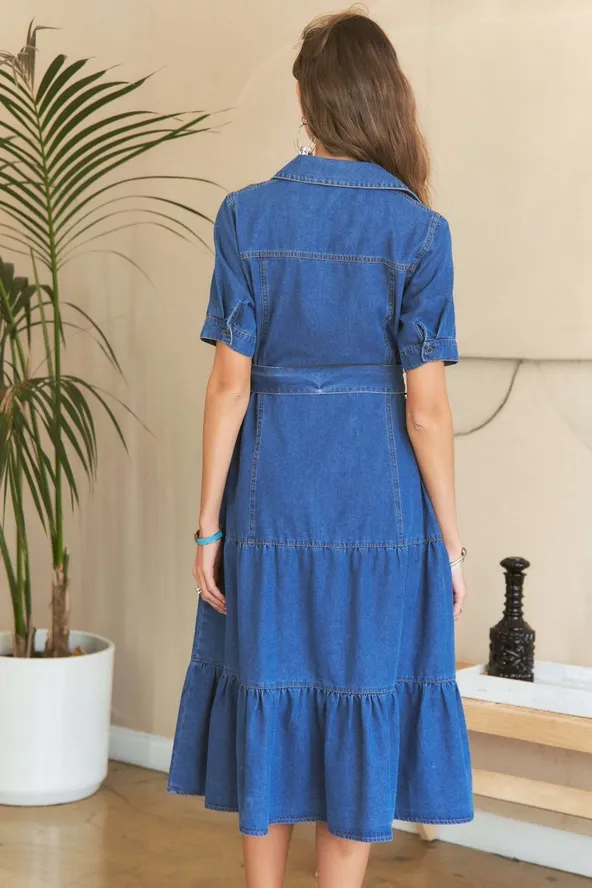 Country Denim Tiered Dress