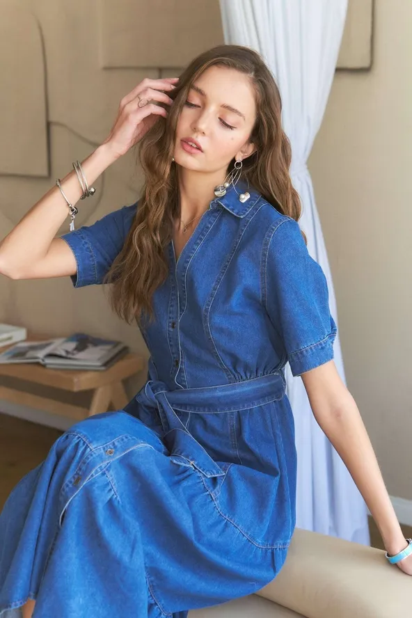 Country Denim Tiered Dress