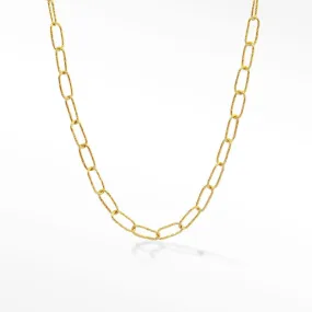 Elite Textured Paperclip 14k Yellow Gold Chain