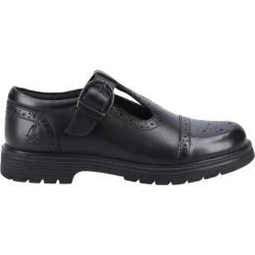 Girls Hush Puppies School Shoes Black T-Bar with buckle