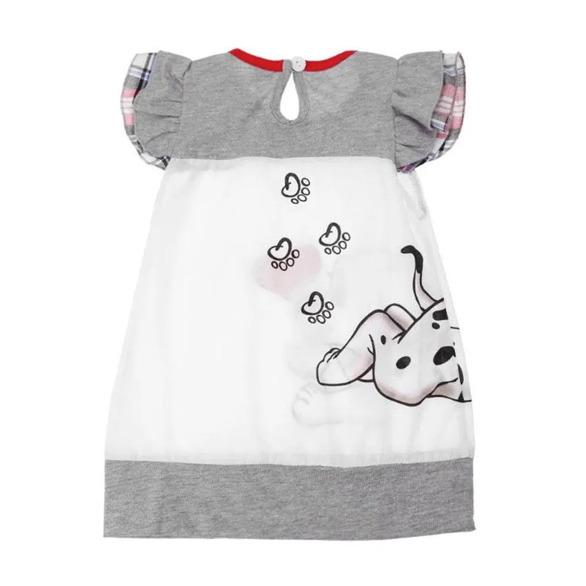 Girls Puppy Print Dress - ONLY 2 LEFT !!!