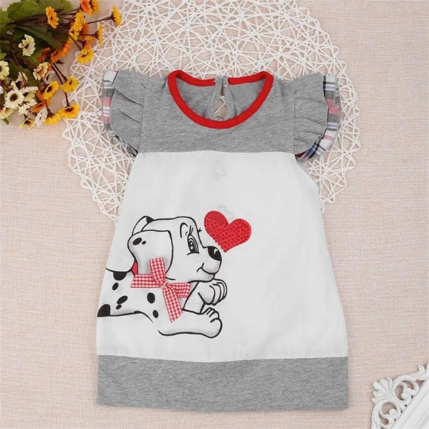 Girls Puppy Print Dress - ONLY 2 LEFT !!!