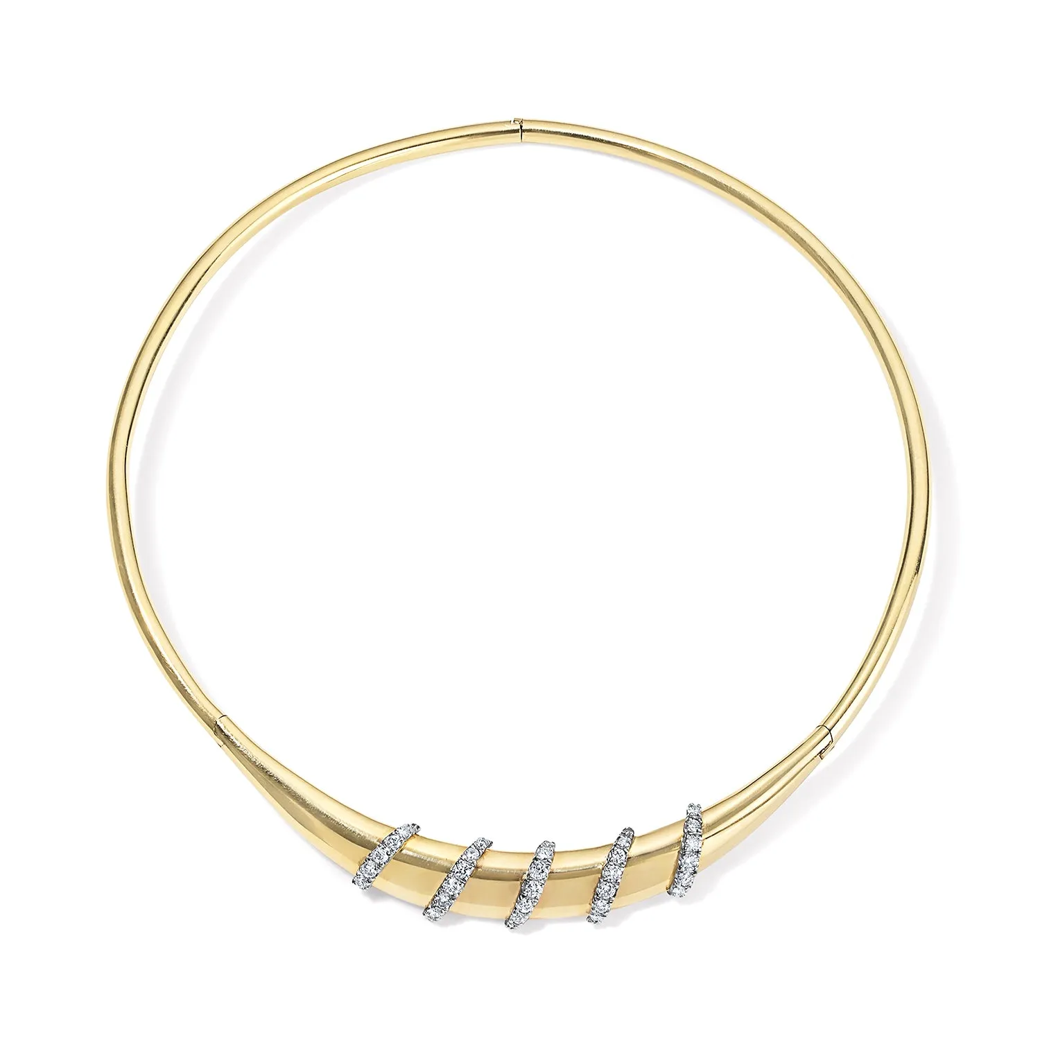 Gold Collar Necklace with Diamonds