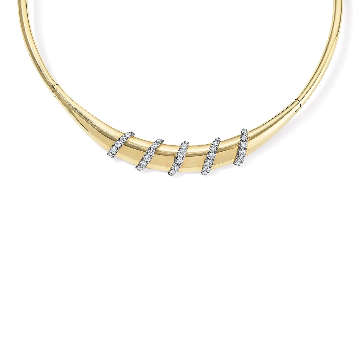 Gold Collar Necklace with Diamonds