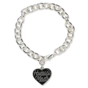 Heart Silver Bracelet - Black