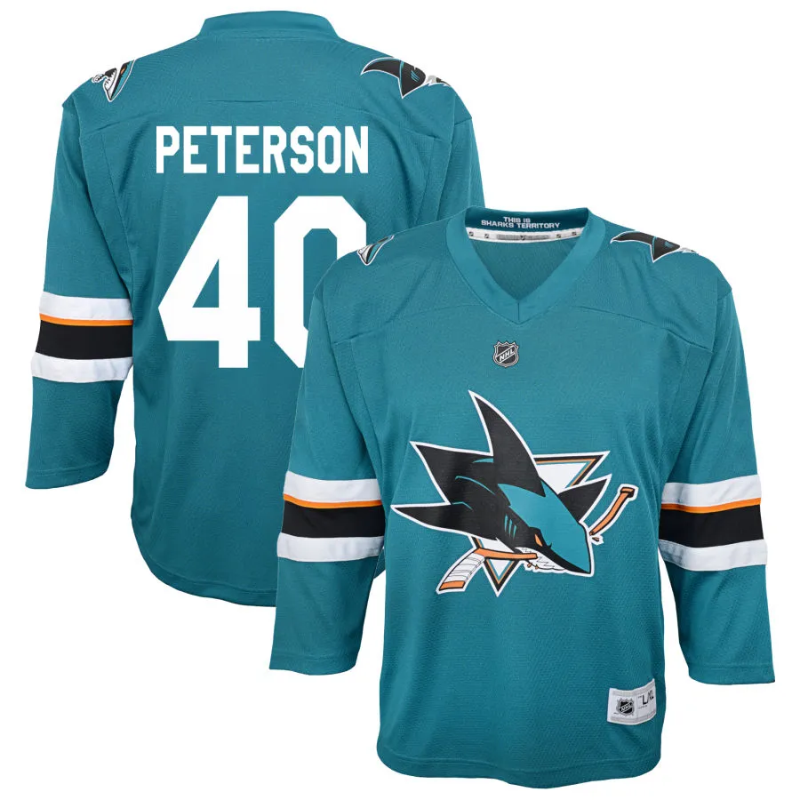 Jacob Peterson San Jose Sharks Youth 2021/22 Home Replica Jersey - Teal