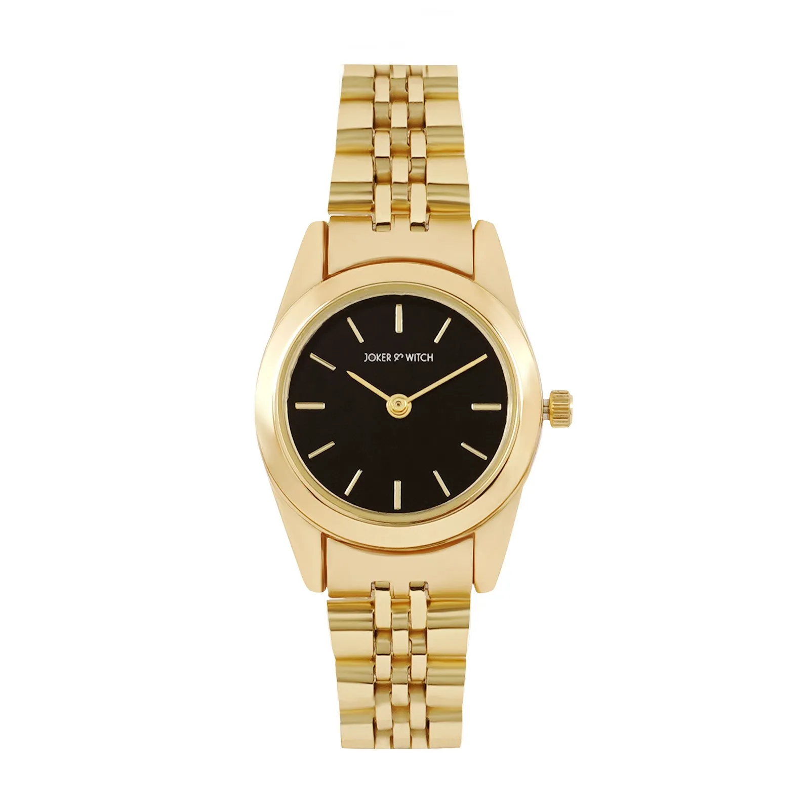 London Black Dial Gold Metallic Strap Watch