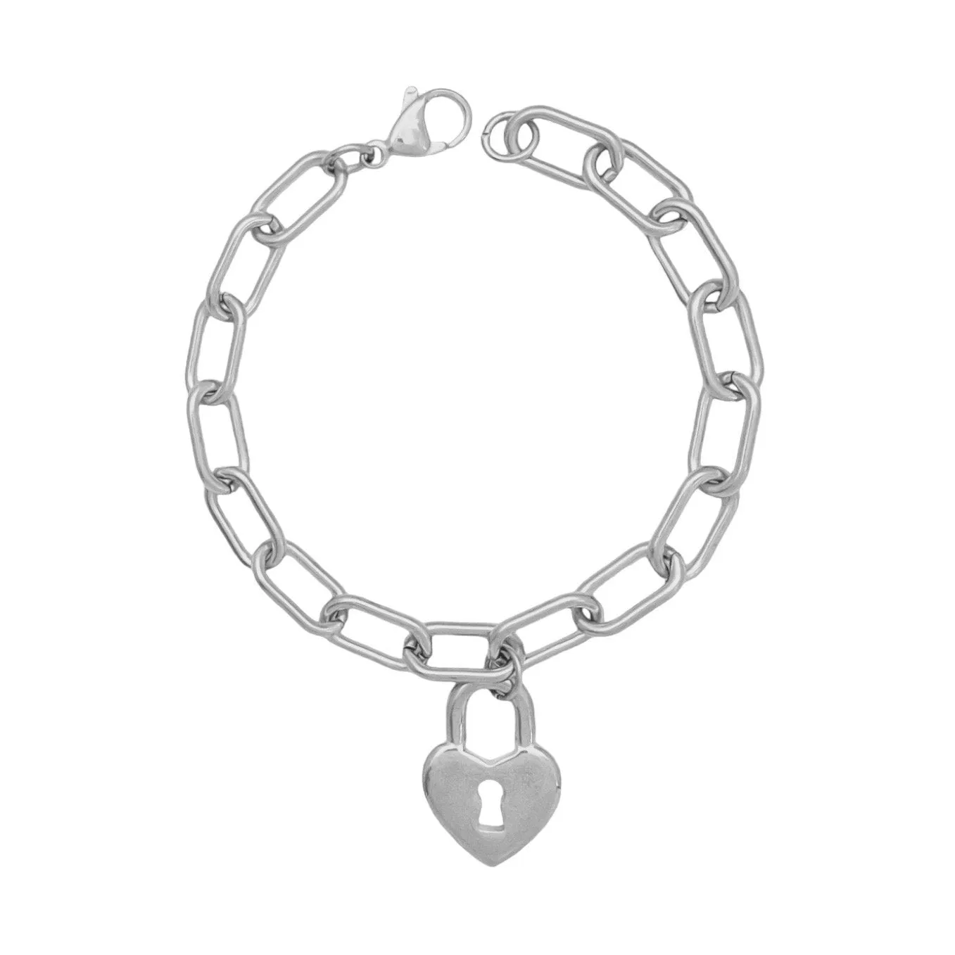 Love Oval Link Bracelet Silver