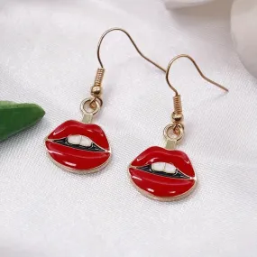 Make a statement with these vintage red lips drop earrings - perfect for parties and costumes