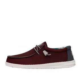 Mocassini Uomo Hey Dude Wally Sox Triple Needle Bordeaux