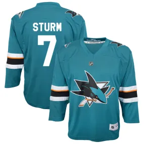 Nico Sturm San Jose Sharks Youth 2021/22 Home Replica Jersey - Teal