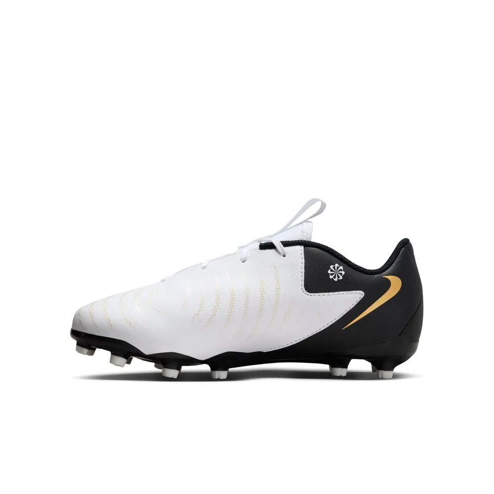 Nike Phantom GX2 Academy FG Jnr Football Boots (White/Black/Metallic Gold)