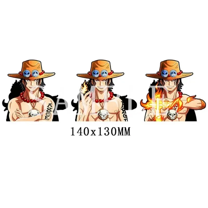 One Piece 3D Gradient Decal Sticker Luffy Fifth Gear Nica Ace Nami 3 Different Transformation Decals for Car Laptop Motorcycle