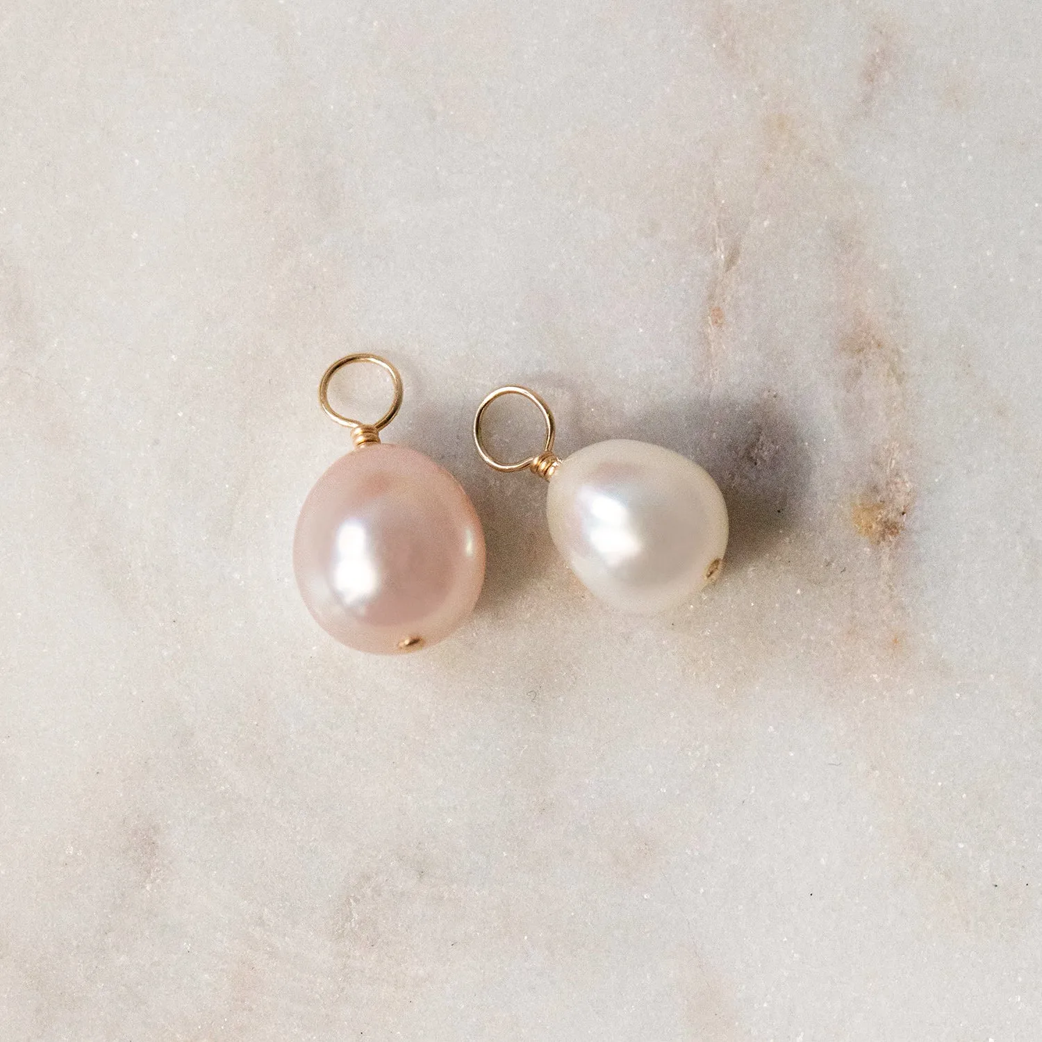 Pearl Hoop Charm | White Pearl