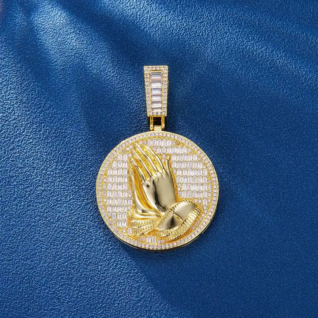 Praying Hand Coin Pendant