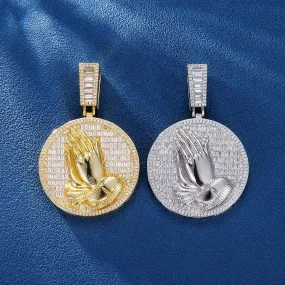 Praying Hand Coin Pendant