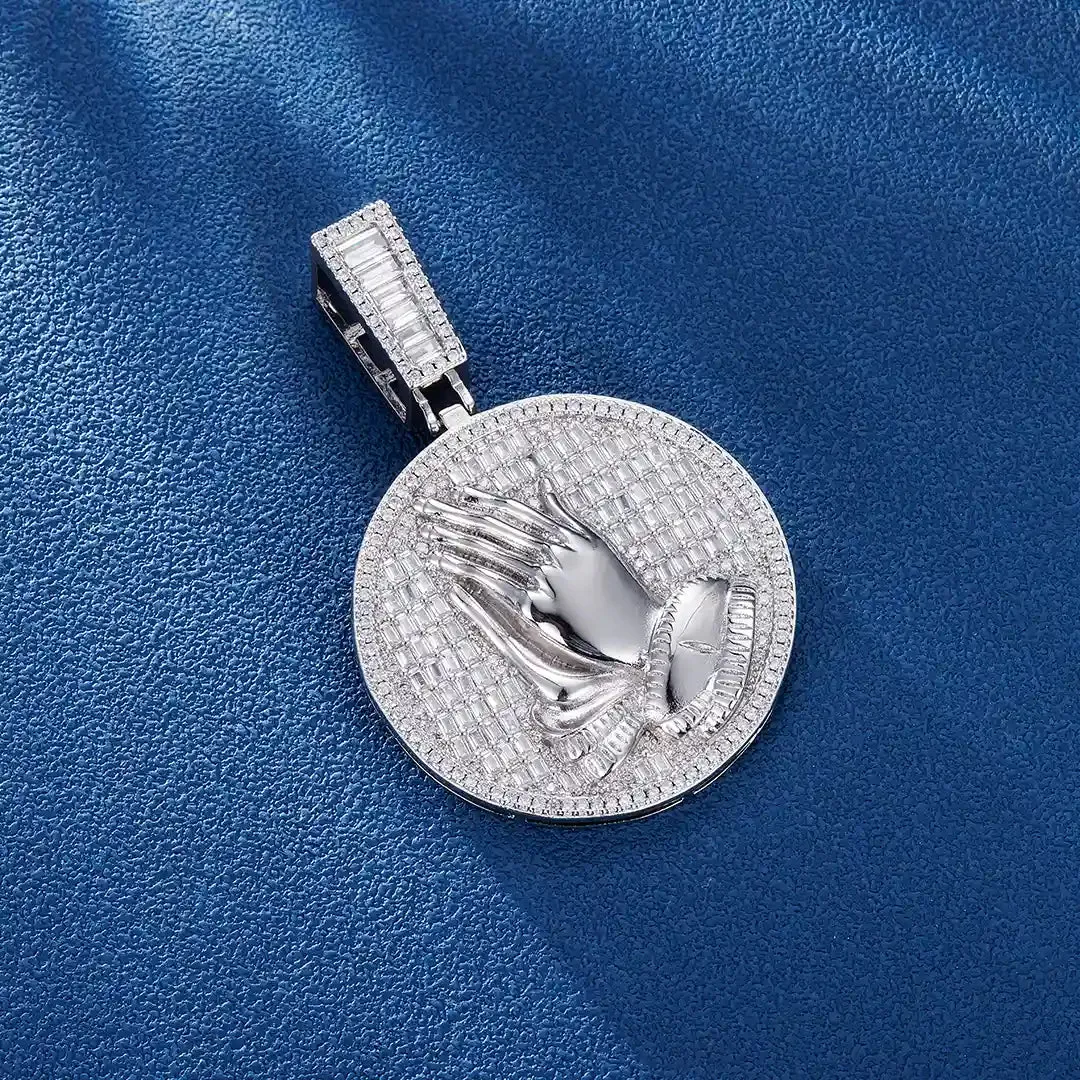 Praying Hand Coin Pendant