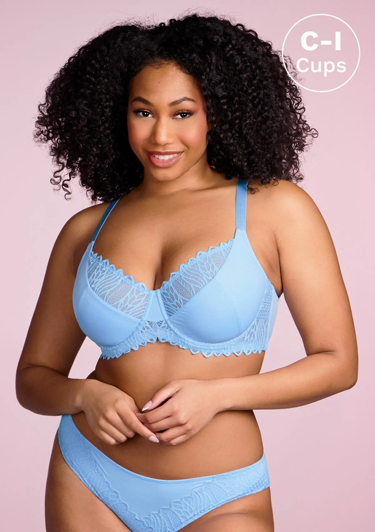 Pretty Secrets Lace Trim Full Coverage Underwire Bra