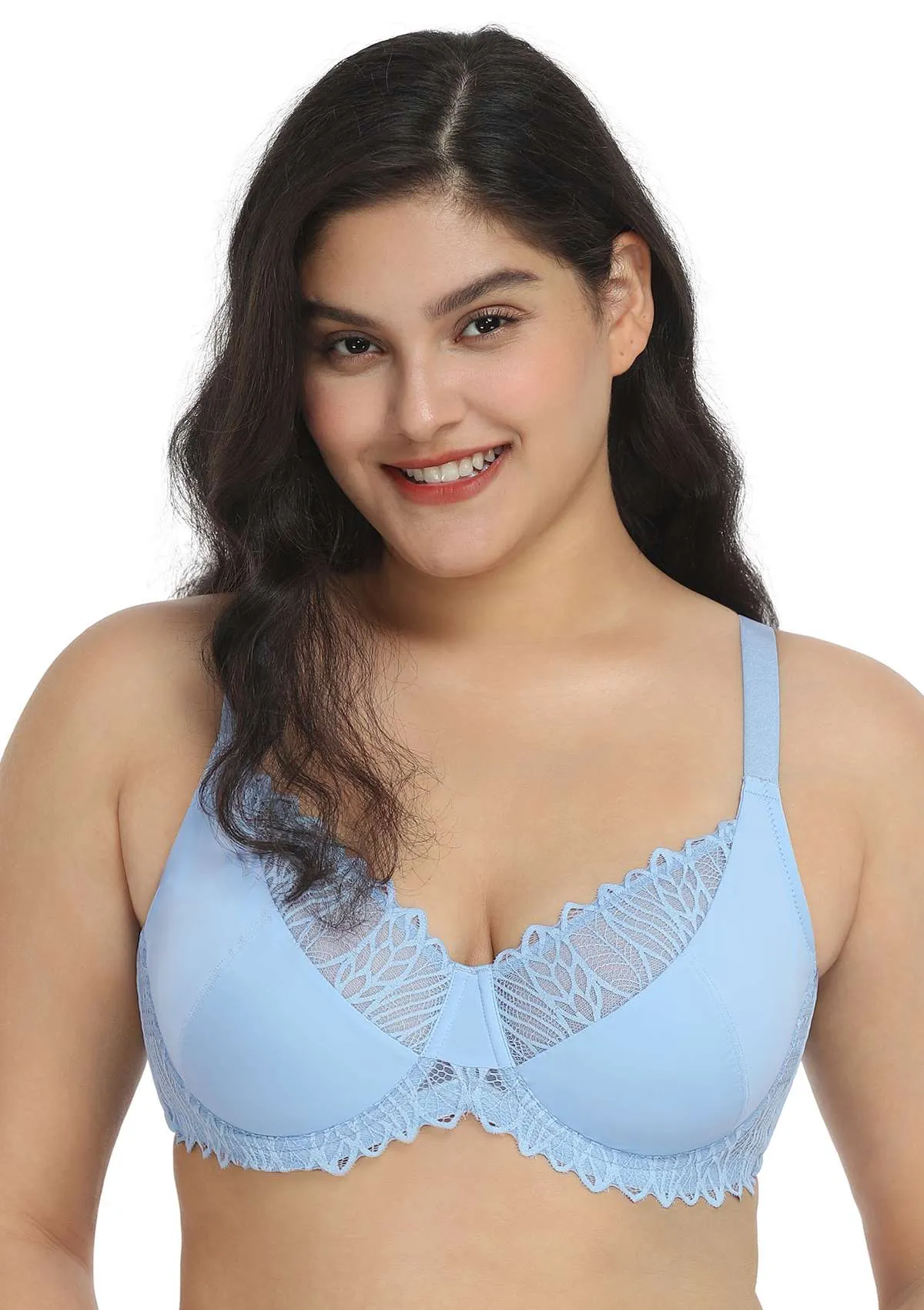 Pretty Secrets Lace Trim Full Coverage Underwire Bra