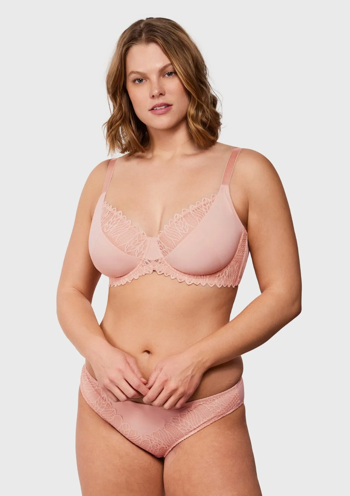 Pretty Secrets Lace Trim Full Coverage Underwire Bra