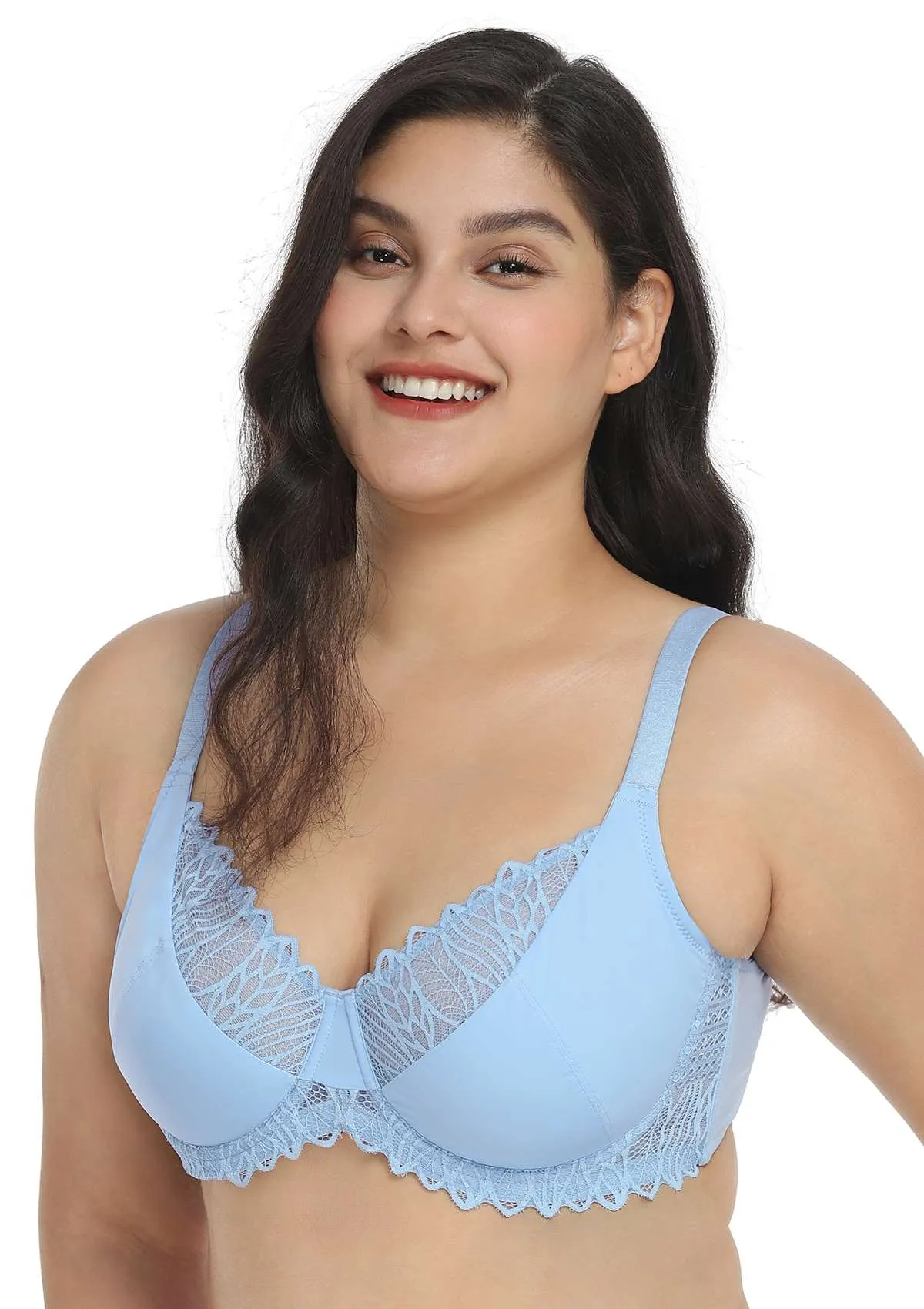 Pretty Secrets Lace Trim Full Coverage Underwire Bra