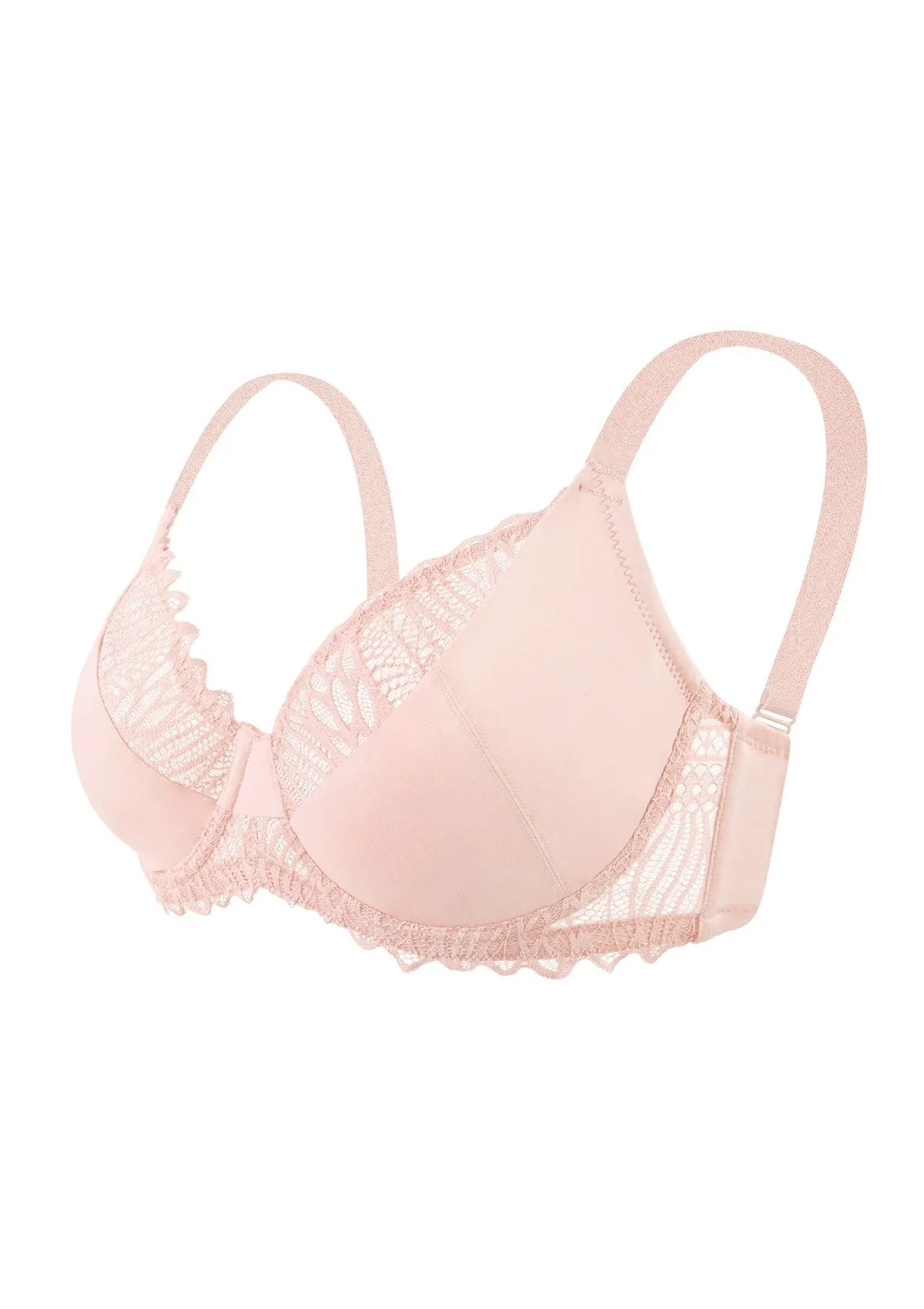 Pretty Secrets Lace Trim Full Coverage Underwire Bra