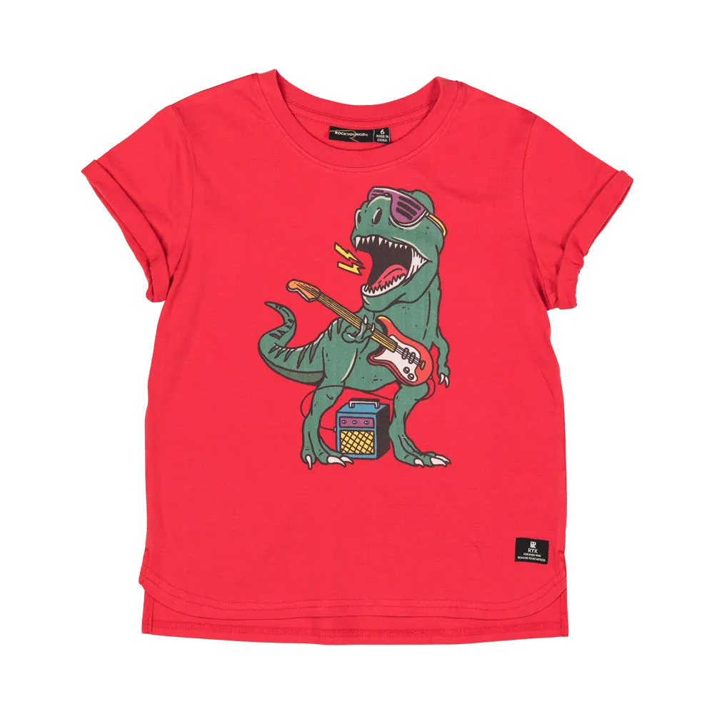 Rock Your Baby Rock Out Dino SS T-Shirt Boxy Fit