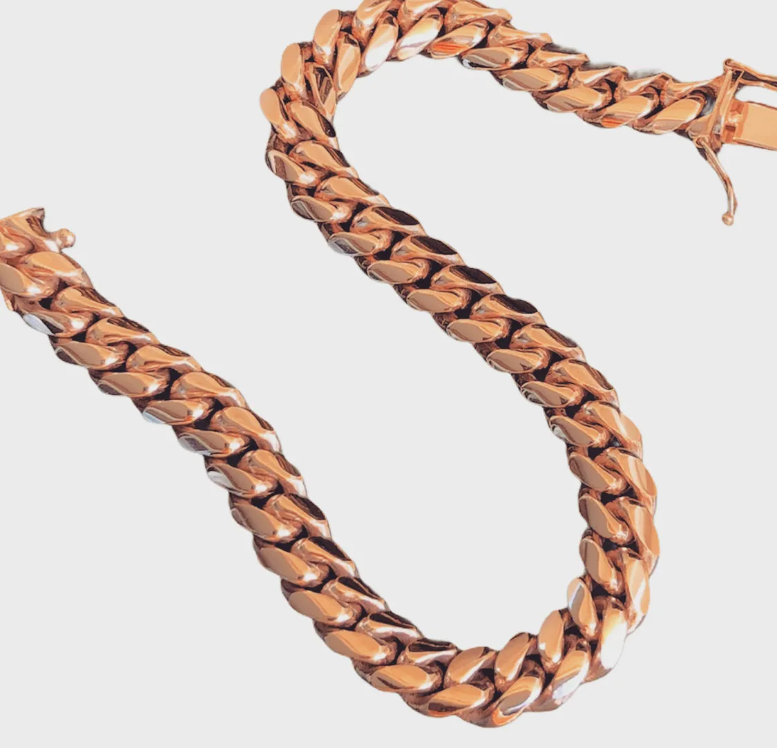 Rose gold full Cuban link bracelet