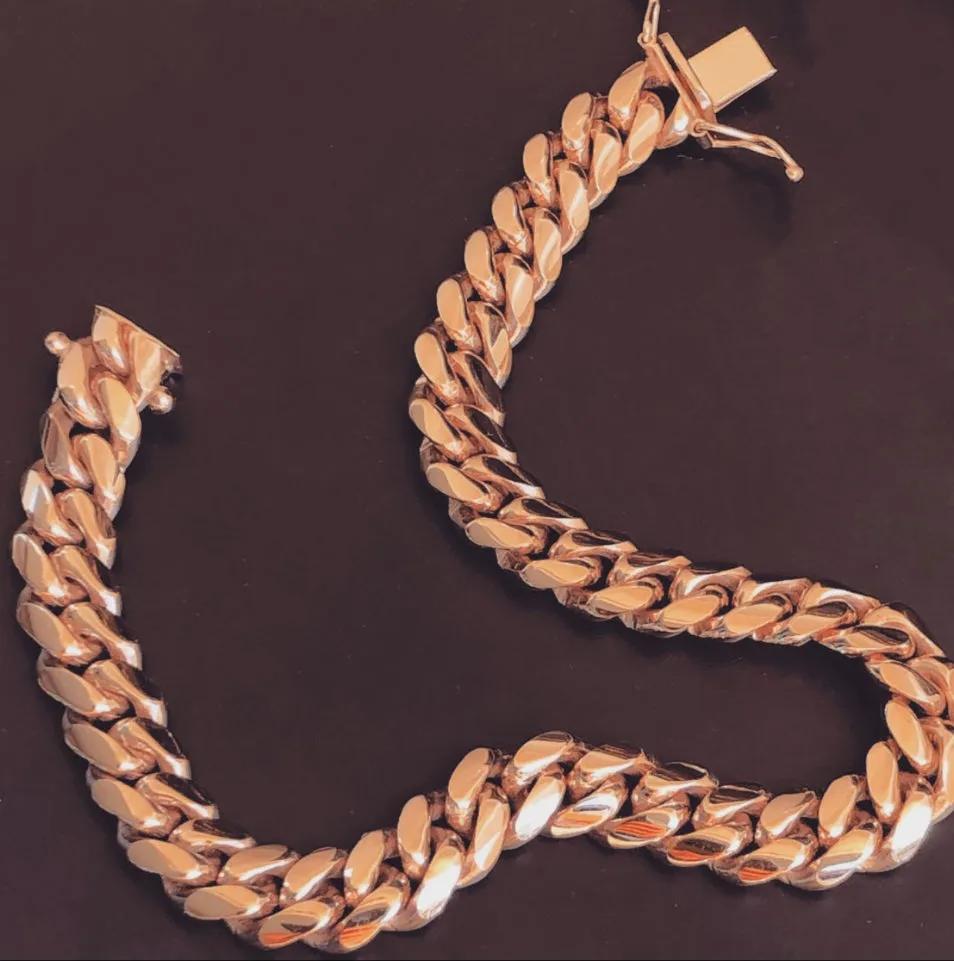 Rose gold full Cuban link bracelet