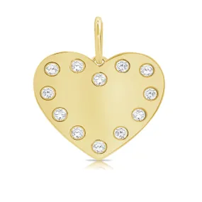 Segment Diamonds Heart Charm