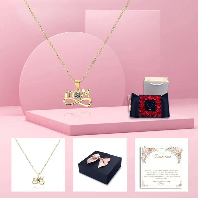 Siciry To Bonus Mom-Forever Ring Mama-16 Rose Box (White)