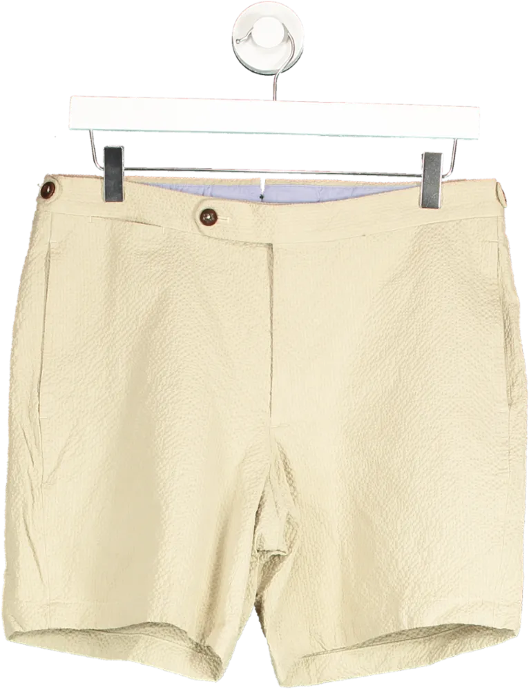 Sid Nashburn Beige Textured Shorts W32