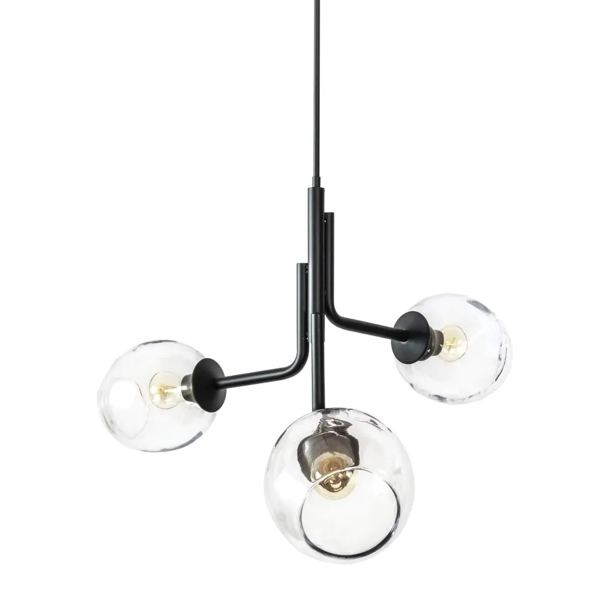 Simon Pearce Caledonia 3 Globe Chandelier - Black