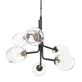 Simon Pearce Caledonia 6 Globe Chandelier - Dark Smoke