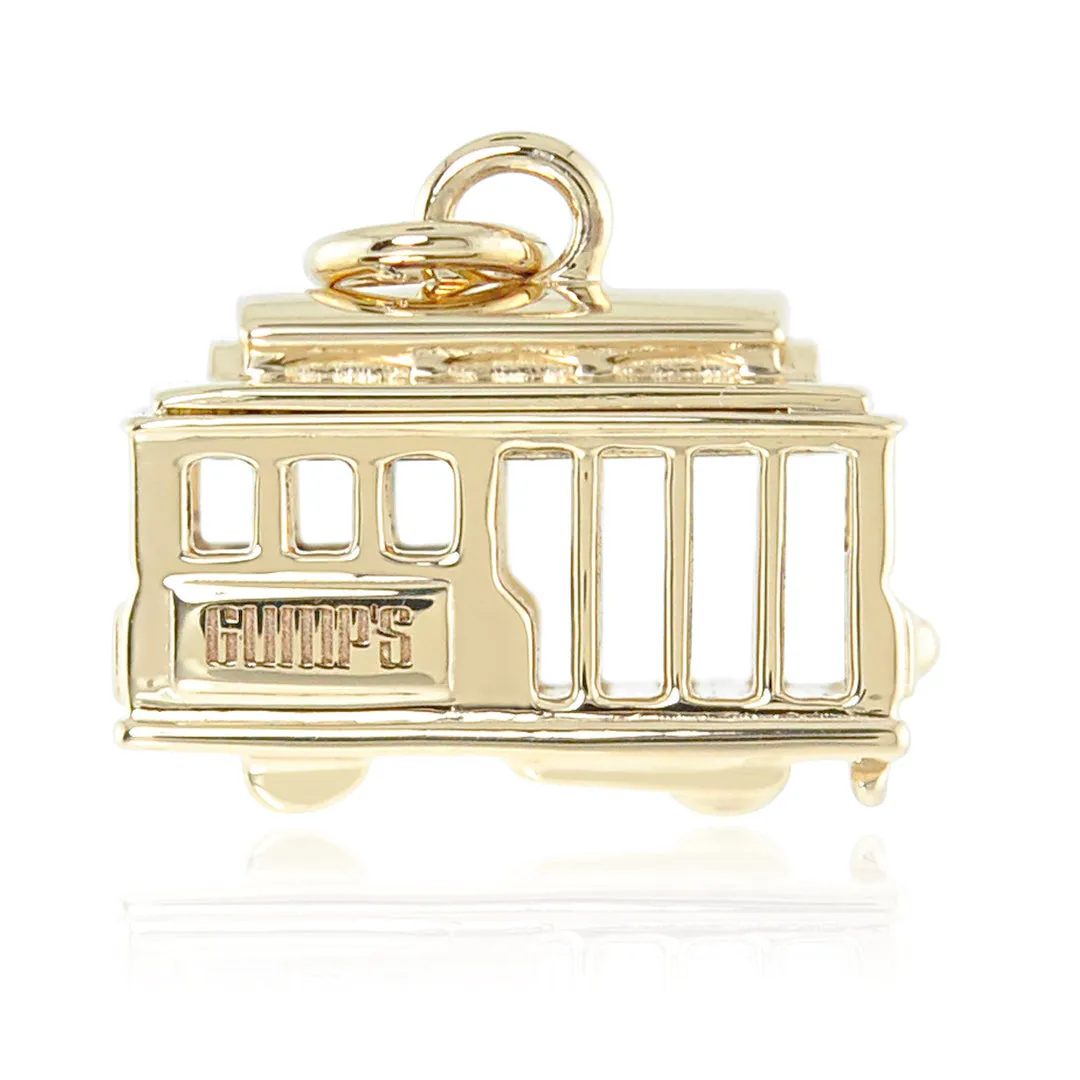 Small Gold Cable Car Charm