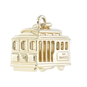 Small Gold Cable Car Charm