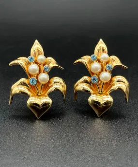 【USA輸入】ヴィンテージ SWAROVSKI リリー ビジュー イヤリング/Vintage SWAROVSKI Lily Bijou Clip On Earrings